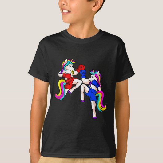 T-shirt Licorne de kickboxing Kickboxeuse Mma  (Devant)