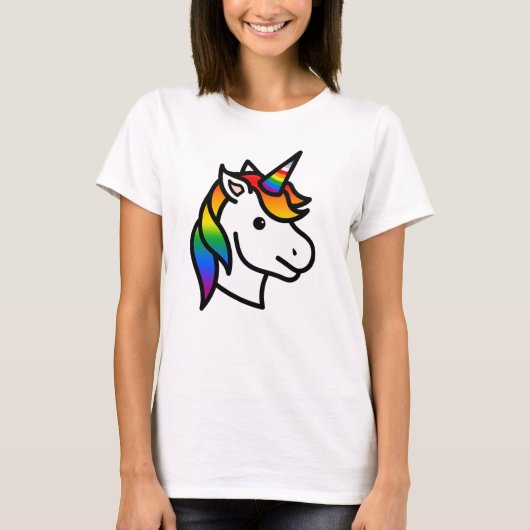 T-shirt Licorne de la fierté de progrès mignonne (Devant)