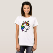 T-shirt Licorne de la fierté de progrès mignonne (Devant entier)