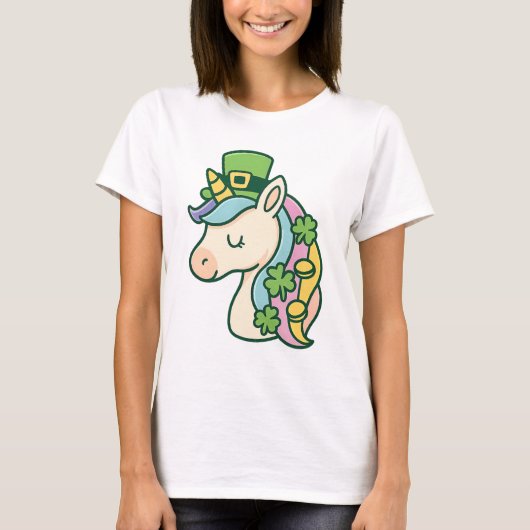 T-shirt Licorne de la Saint-Patrick Fantaisiste (Devant)