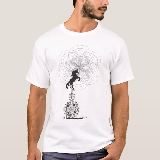T-shirt licorne de l'univers (Devant)