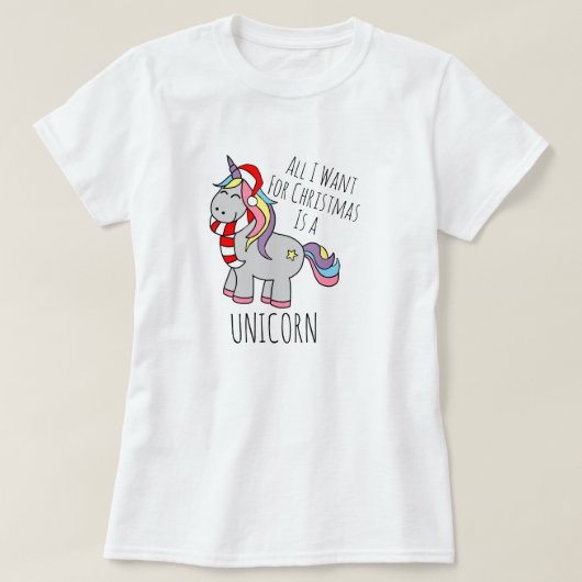T-Shirt Licorne de Noël (Design devant)