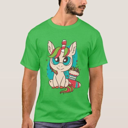 T-shirt Licorne de Noël (Devant)
