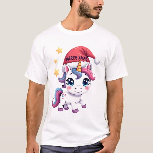 T-Shirt Licorne de Noël (2) (Devant)
