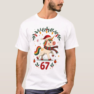T-shirt Licorne de Noël Vintage 6ème Anniversaire Dabbing
