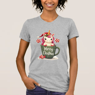 T-shirt Licorne de Noël vintage dans un mug Joyeux Noël C