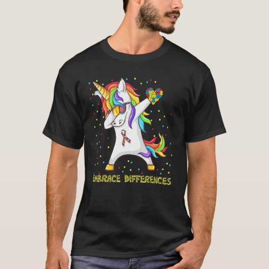 T-shirt Licorne de puzzle de dabbing de différences Embras (Devant)