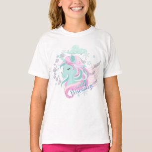 T-shirt Licorne de Rêve Hivernal aux Paillettes d'Argent