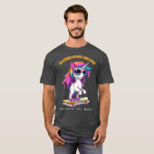 T-SHIRT LICORNE DE SKATEBOARD (Devant entier)