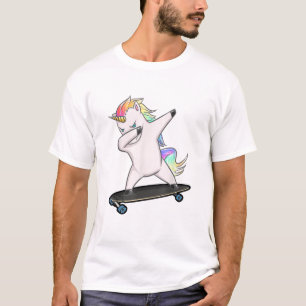 T-shirt Licorne de skateboard Dabbing Femmes Hommes Enfant