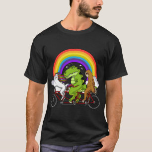 T-shirt Licorne Dinosaure Paresseux à Bicyclette