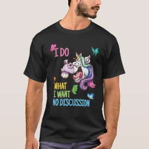 T-shirt Licorne Drôle. Je Fais Ce Que Je Veux. Pas De Disc