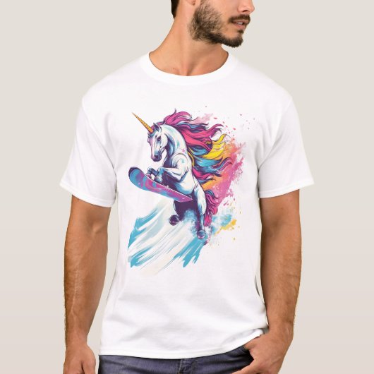 T-shirt Licorne du snowboard (1) (Devant)