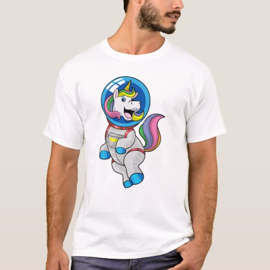 T-shirt Licorne en astronaute dans l'espace (Devant)