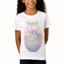 T-shirt Licorne en bloemen