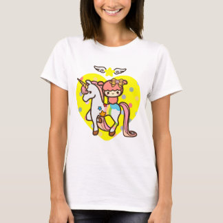 T-shirt Licorne et animal familier mignons roses de kawaii