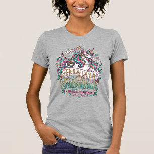T-shirt Licorne Fa La La La Fabuleux Fond Blanc Mignon