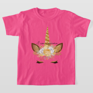 T-shirt Licorne Florale Or