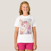 T-shirt Licorne Florale Pastel (Devant entier)