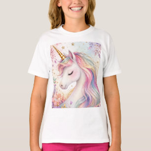 T-shirt Licorne Florale Pastel