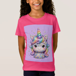 T-Shirt Licorne - fond lavande