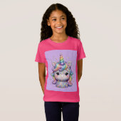 T-Shirt Licorne - fond lavande (Devant entier)