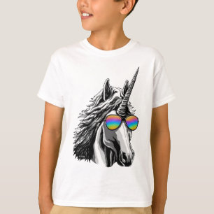 T-shirt Licorne fraîche avec des lunettes de soleil