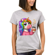Licorne Grincheuse Besoin de Café Dessin Animé