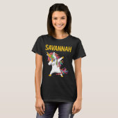 T-shirt Licorne Heureuse - Nom Savannah (Devant entier)
