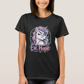 T-shirt Licorne impertinente Beurk les gens