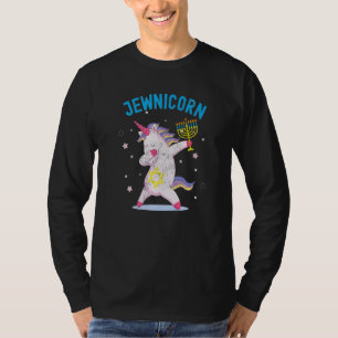 T-shirt Licorne Jewnicorn, Joyeux Hanukkah Ménorah juive C