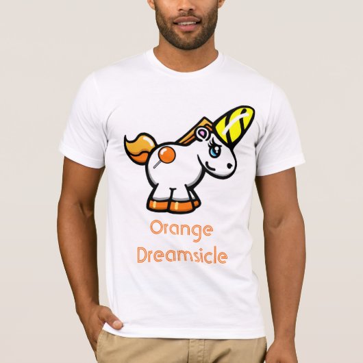 T-shirt Licorne ! !  Le Dreamsicle orange (Devant)