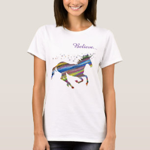 T-shirt Licorne Magique Croyez Débardeur Femme Rayé