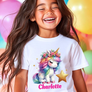 T-shirt Licorne magique étoile scintillante pour enfants