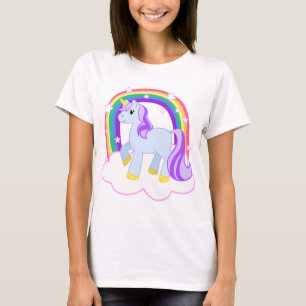 T-shirt Licorne magique mignonne avec l'arc-en-ciel
