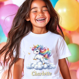 T-shirt Licorne magique nuage scintillant nom
