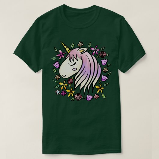 T-shirt licorne mignonne (Design devant)