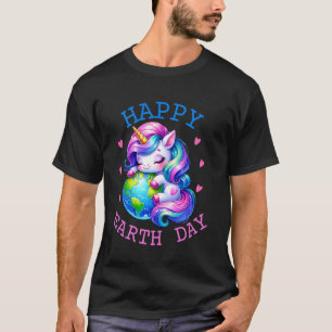 T-shirt Licorne Mignonne Bonne Journée de la Terre Groovy