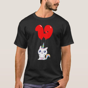 T-shirt Licorne Mignonne Chat  19ème Anniversaire  Enfants