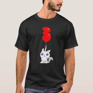 T-shirt Licorne Mignonne Chat 3ème Anniversaire Fête de