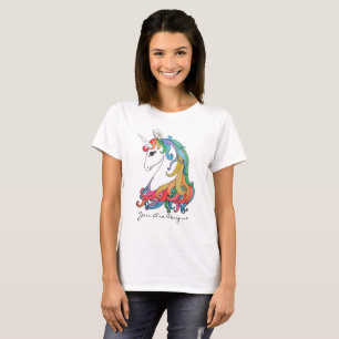 T-shirt Licorne mignonne d'arc-en-ciel d'aquarelle
