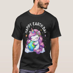 T-shirt Licorne Mignonne Enlaçant la Planète Terre Bonne F