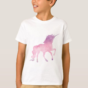 T-shirt Licorne molle de rose d'aquarelle