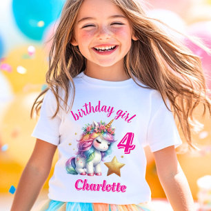 T-Shirt Licorne pailletée étoile magique Filles anniversai