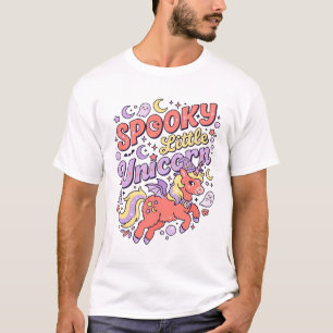 T-shirt Licorne Petite Licorne Effrayante Fantaisiste Fond