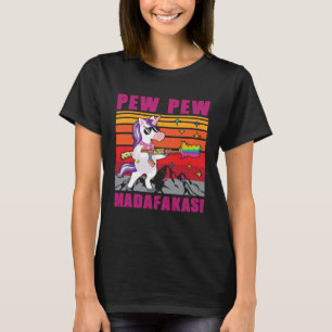 T-shirt Licorne Pew Pew Madafakas Licorne Vintage