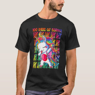 T-shirt Licorne qui fait le dab Heureux 100 jours d'école 