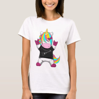 T-shirt Licorne Rockeuse Arc-en-ciel