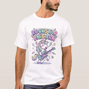 T-shirt Licorne Rockstar Licorne Charmant Vêtements Graphi