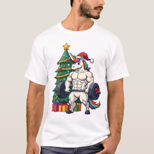 T-shirt Licorne soulève l'haltérophilie de Noël Deadlift G